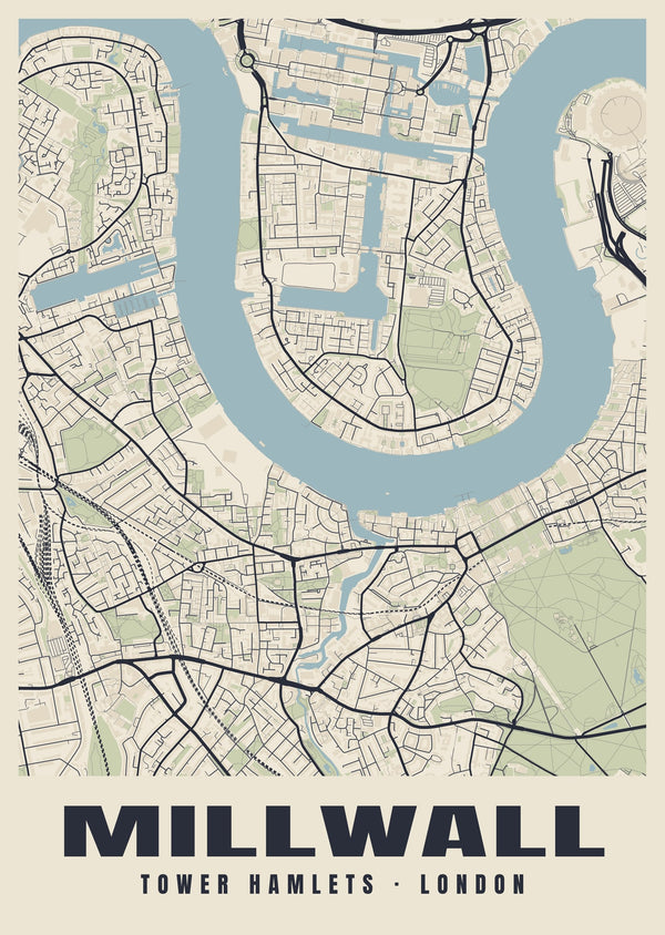 Millwall Heritage Street Map Poster