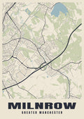Street map poster of Milnrow, Greater Manchester