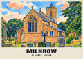 St James’ Church, Milnrow poster, Gouache style