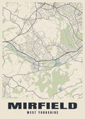 Street map poster of Mirfield, West Yorkshire