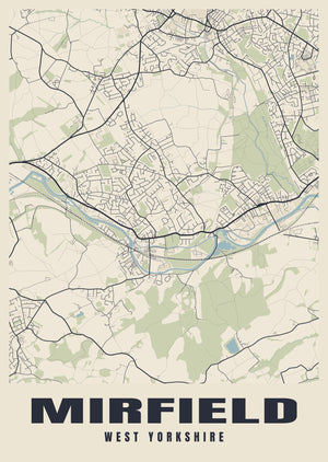 Mirfield Street Map Poster
