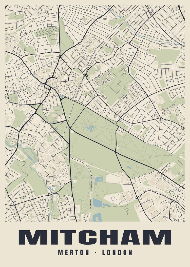 Mitcham Heritage Street Map Poster