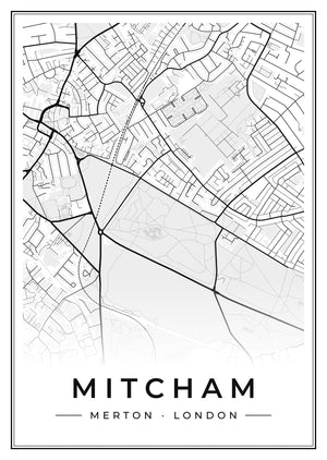 Mitcham Street Map Poster
