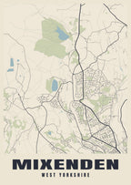 Street map poster of Mixenden, West Yorkshire