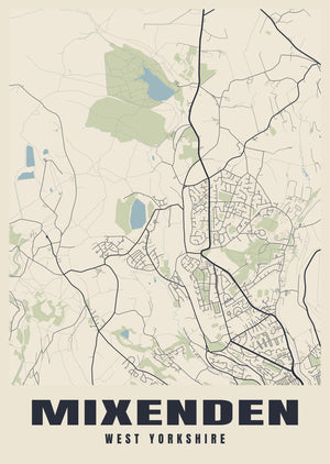 Mixenden Street Map Poster