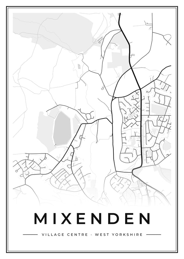 Mixenden Village Centre Street Map Poster