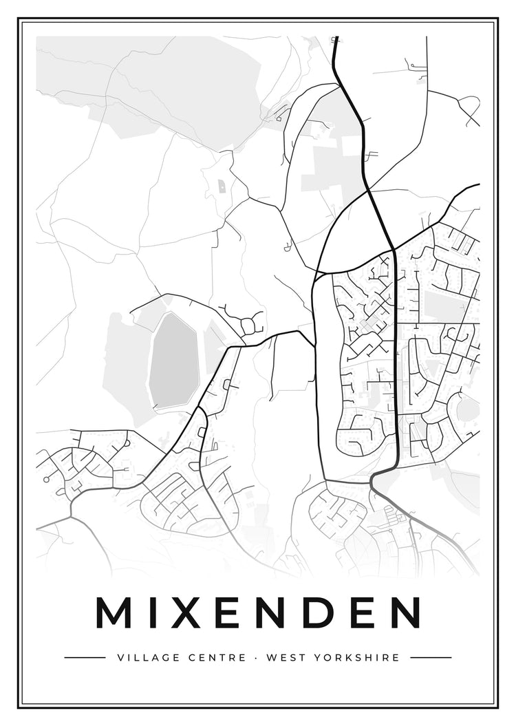 Mixenden Village Centre Street Map Poster