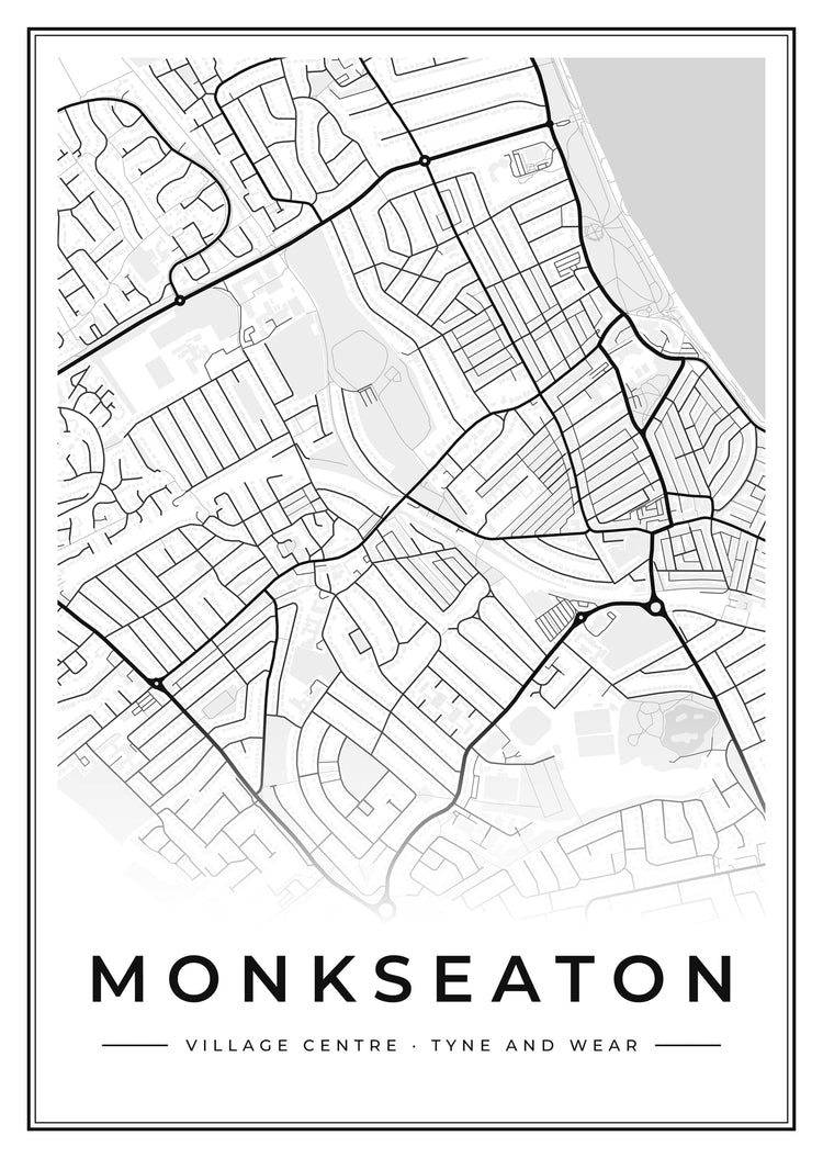 Monkseaton Village Centre Street Map Poster