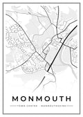 Street map poster of Monmouth town centre, Monmouthshire