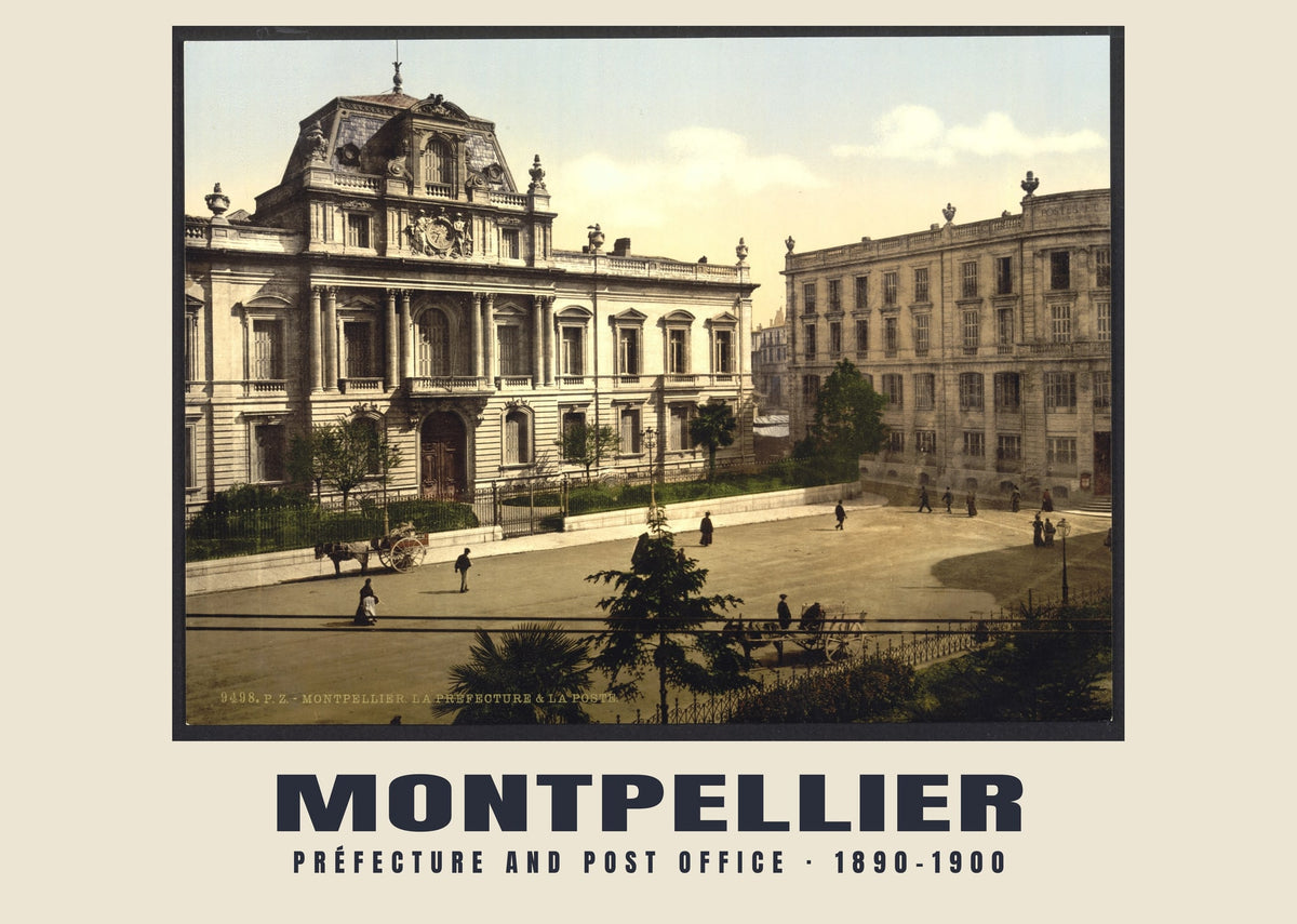 Préfecture and post office, Montpellier, 1890–1900 heritage photograph
