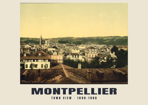 Stadsgezicht, Montpellier — 1890–1900 · Historische fotochroomprint