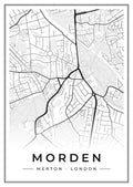 Street map poster of Morden, Merton, London