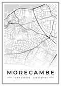 Street map poster of Morecambe town centre, Lancashire