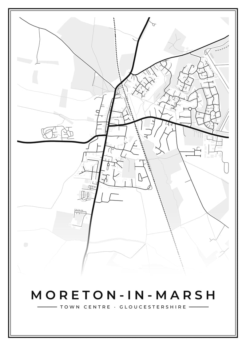 Moreton-in-Marsh Town Centre Street Map Poster