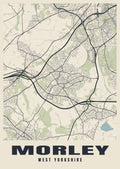 Street map poster of Morley, West Yorkshire
