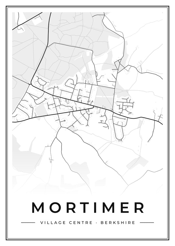 Mortimer Village Centre Street Map Poster