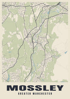 Street map poster of Mossley, Greater Manchester