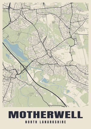 Motherwell Street Map Poster