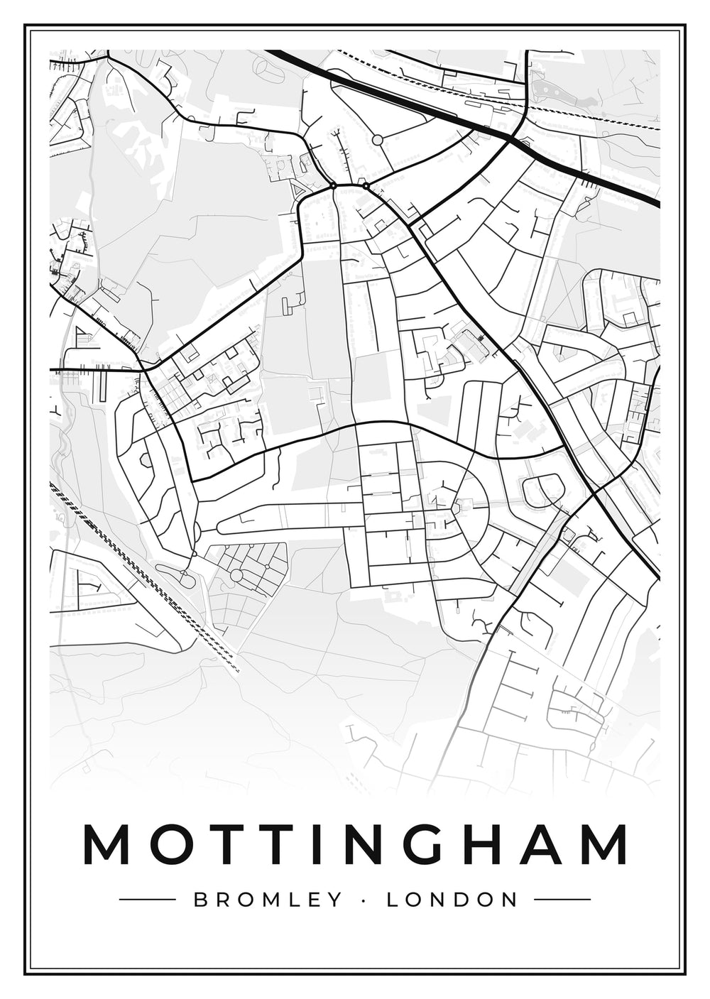 Mottingham Street Map Poster