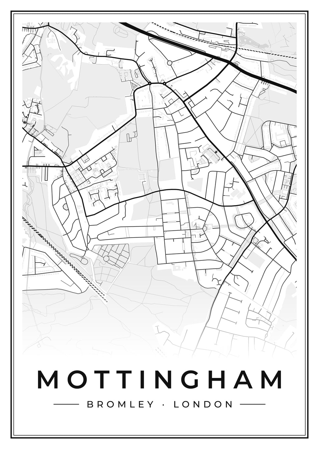 Street map poster of Mottingham, Bromley, London