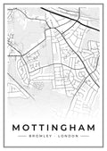 Street map poster of Mottingham, Bromley, London