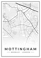 Street map poster of Mottingham, Bromley, London