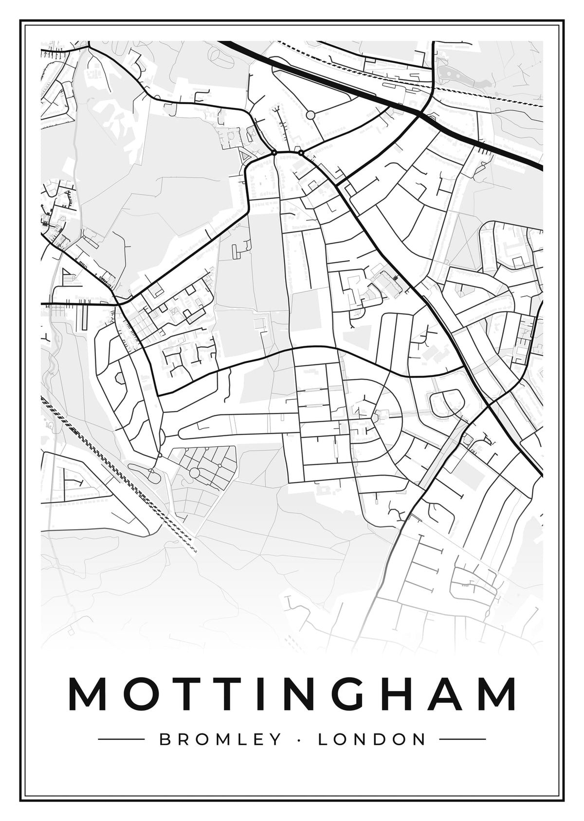 Street map poster of Mottingham, Bromley, London