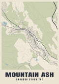 Street map poster of Mountain Ash, Rhondda Cynon Taf