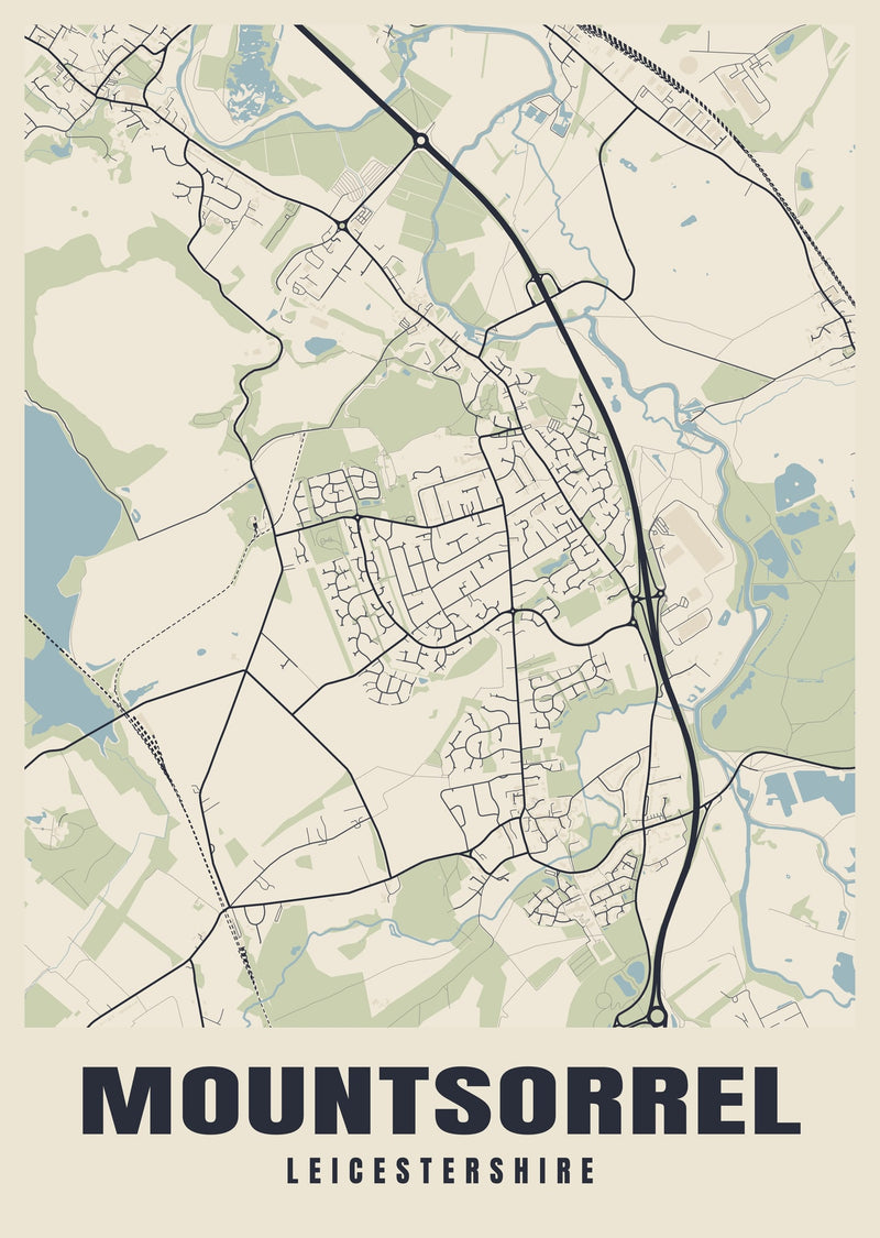 Mountsorrel Street Map Poster