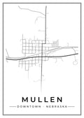 Street map poster of downtown Mullen, Nebraska