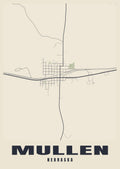 Street map poster of Mullen, Nebraska