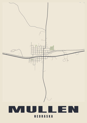 Mullen Street Map Poster
