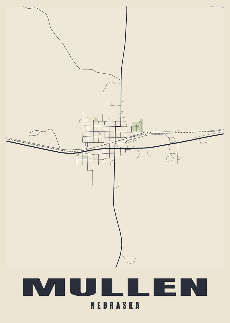 Mullen Street Map Poster