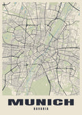 Street map poster of Munich, Bavaria