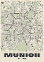 Street map poster of Munich, Bavaria