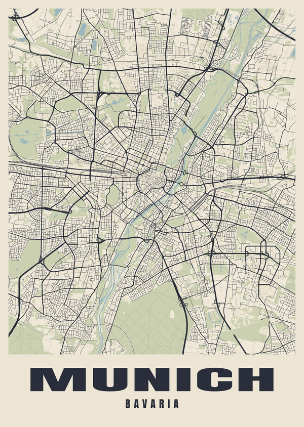 Munich Street Map Poster