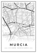 Street map poster of Murcia city centre, Region of Murcia