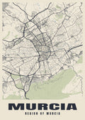 Street map poster of Murcia, Region of Murcia