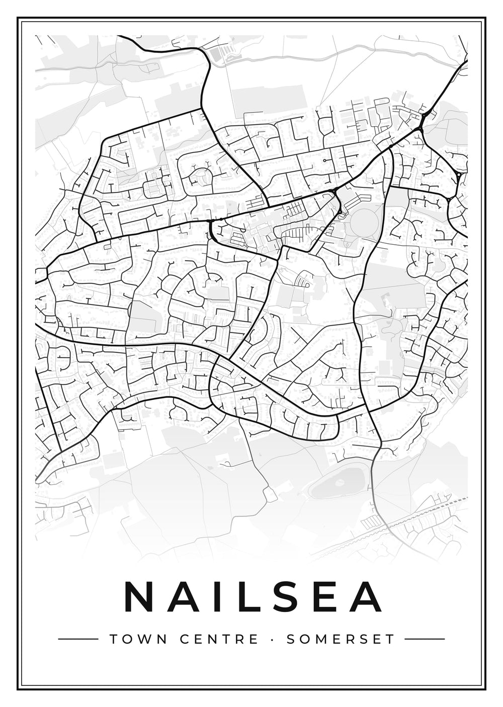 Nailsea Town Centre Street Map Poster