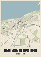 Street map poster of Nairn, Highland