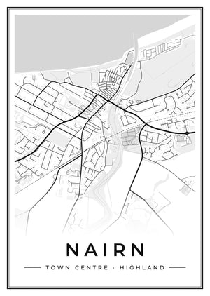 Nairn Town Centre Street Map Poster