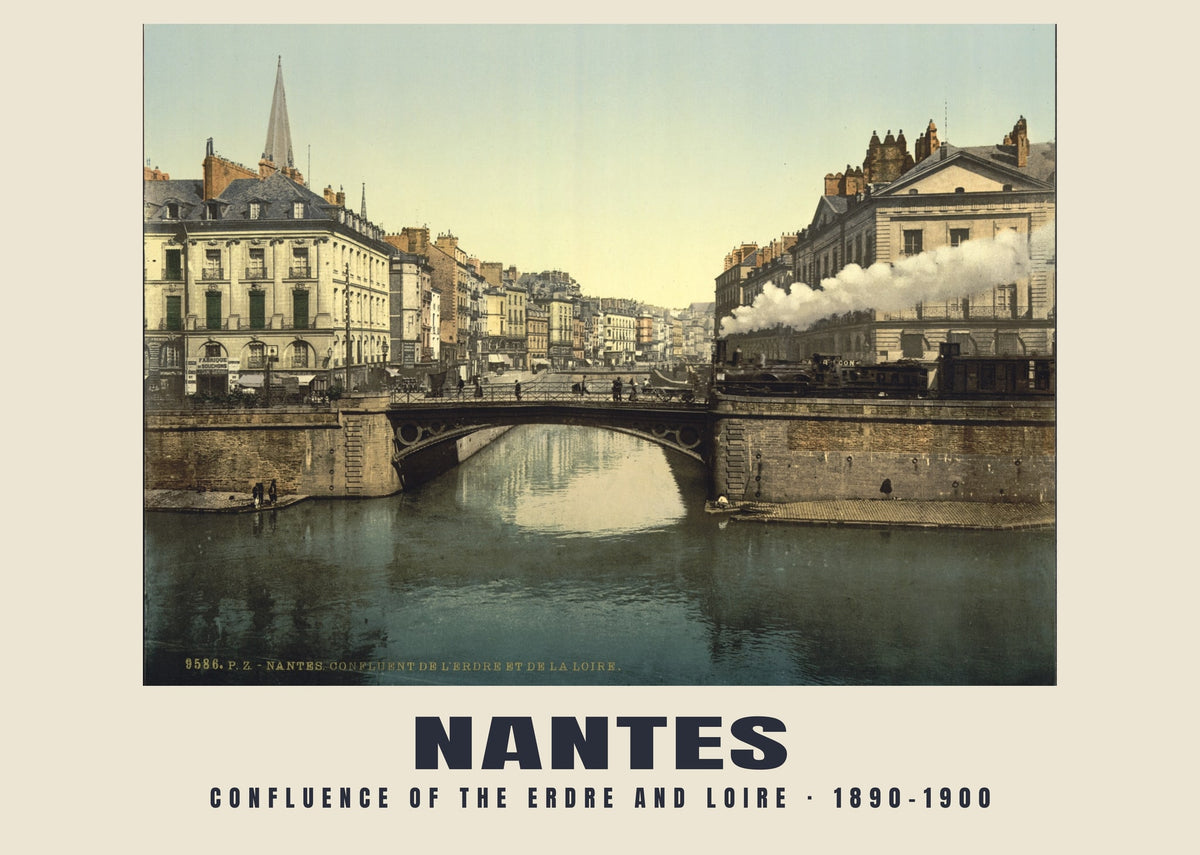Confluence of the Erdre and Loire, Nantes, 1890–1900 heritage photograph