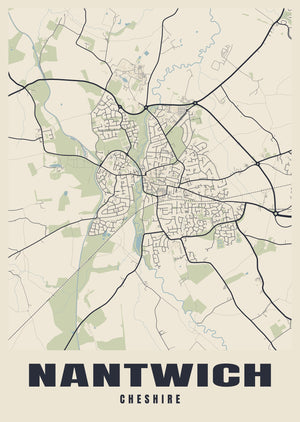 Nantwich Street Map Poster