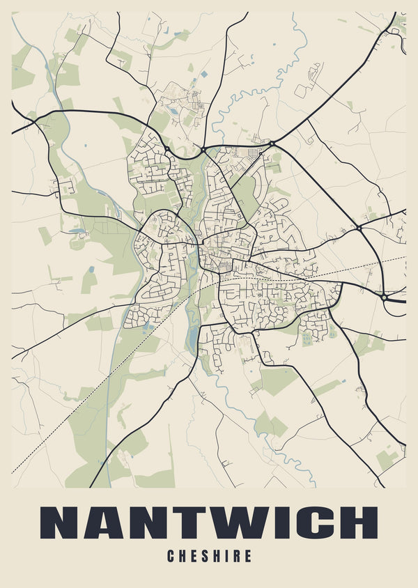 Nantwich Street Map Poster