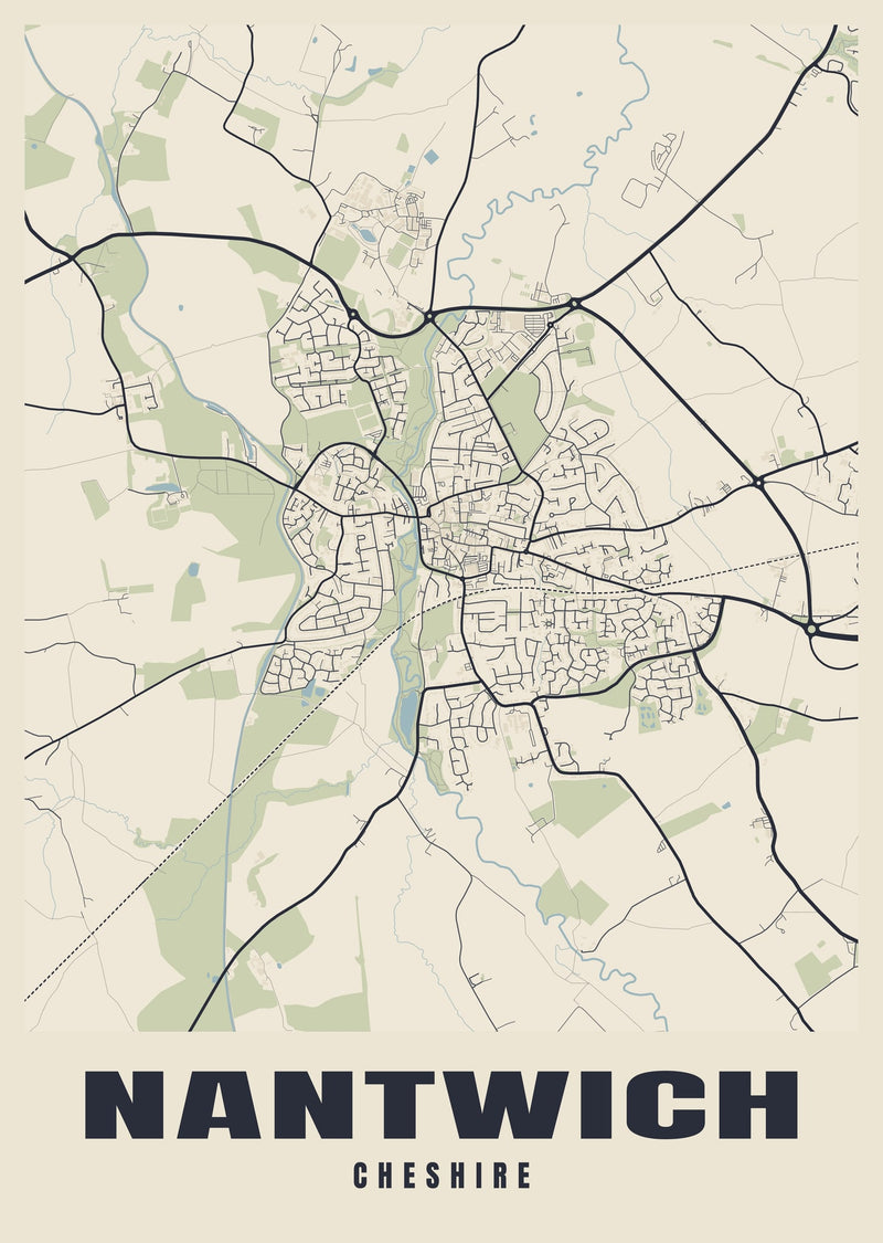 Nantwich Street Map Poster