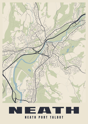 Neath Street Map Poster