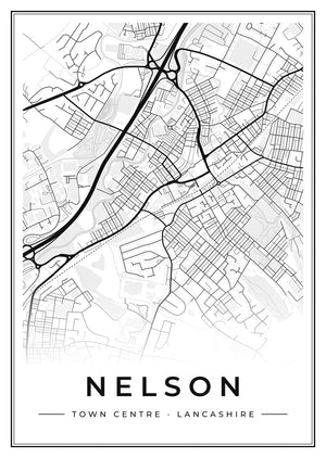 Nelson Town Centre Street Map Poster