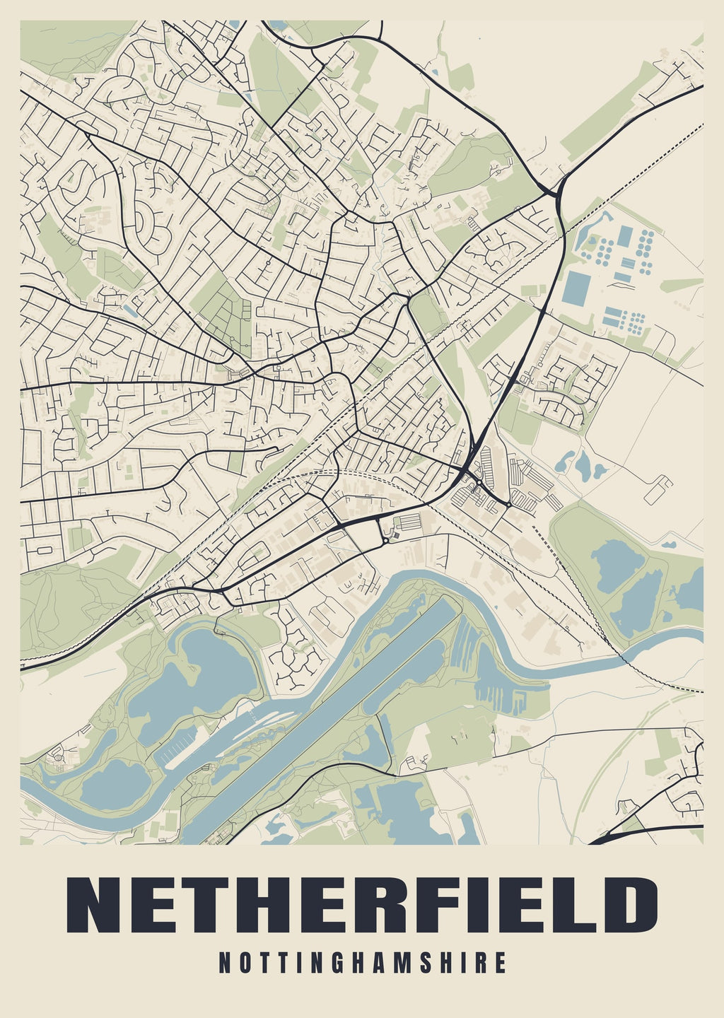 Street map poster of Netherfield, Nottinghamshire