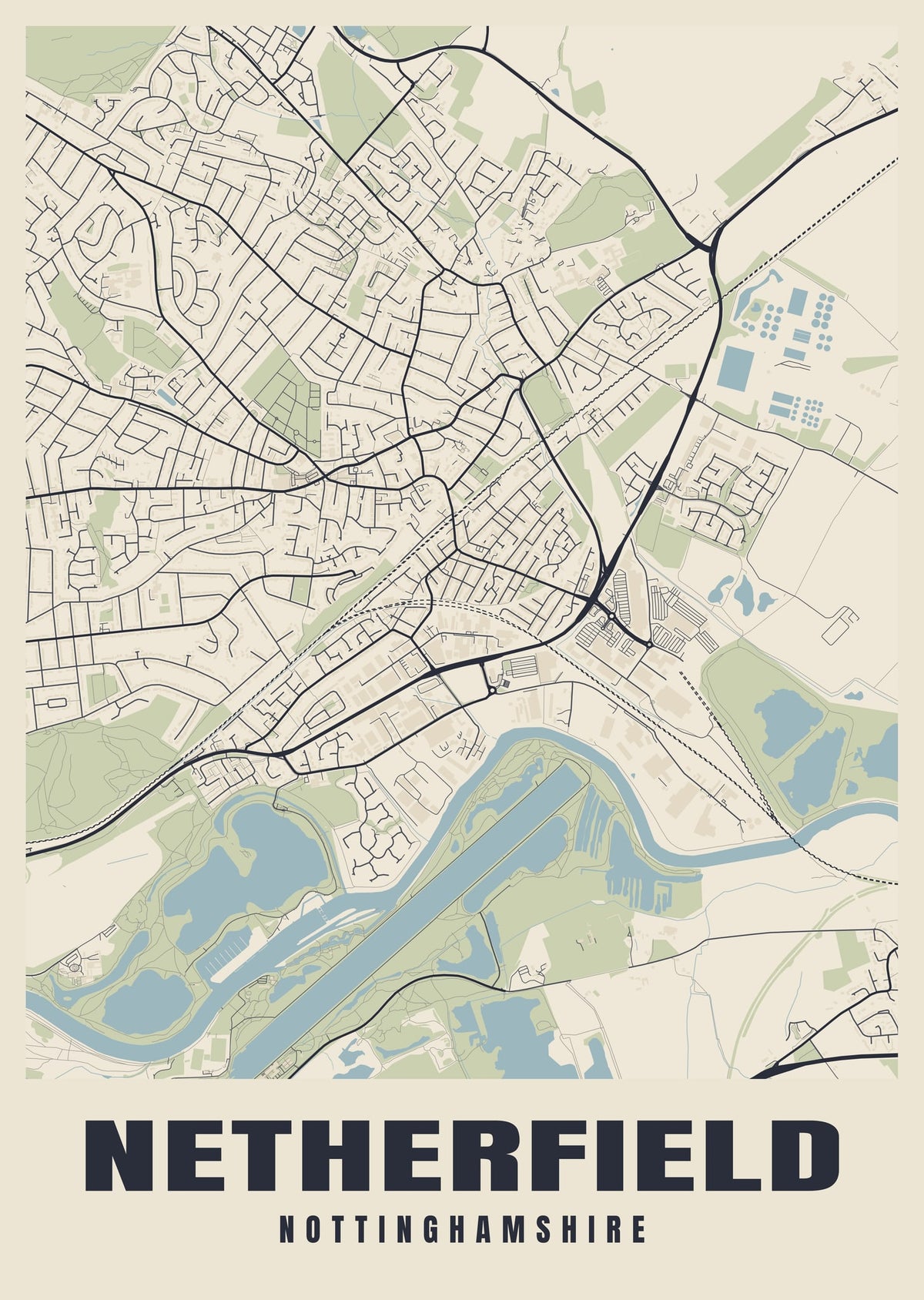 Street map poster of Netherfield, Nottinghamshire