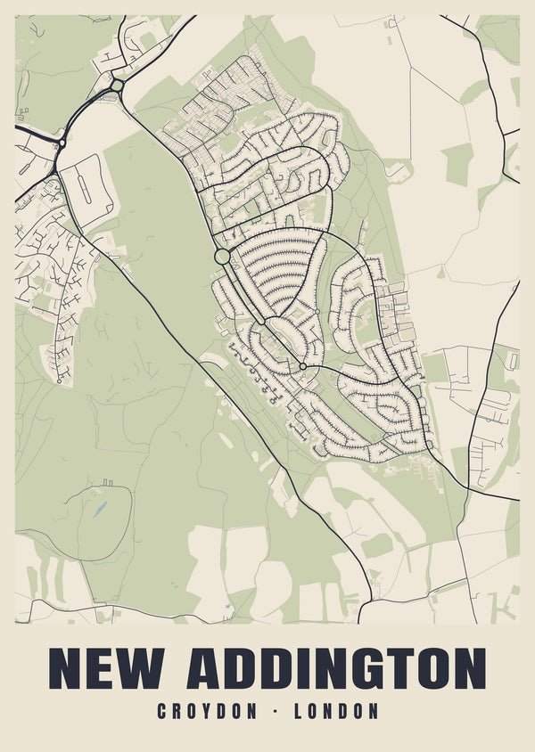 New Addington Heritage Street Map Poster